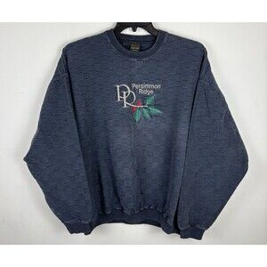 Vintage 90s Persimmon Ridge Crewneck/Sweatshirt / Size Large / Quilted Pattern